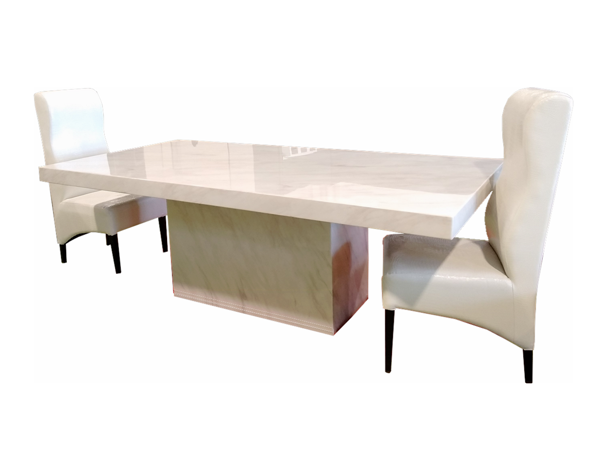Waihi Marble Dining Table Drama White Floor Clearance!